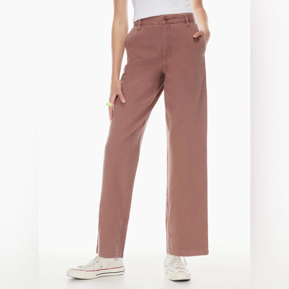 Aritzia Sunday Best Jaden High Waisted Chino Pant 6 GD Chocolate Sorbet - Picture 3 of 8